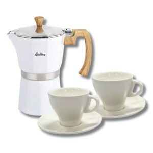 HUDSON SET CAFETERA + 4pz BLANCA