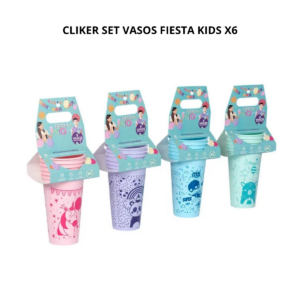 CLIKER SET VASOS FIESTA KIDS X6