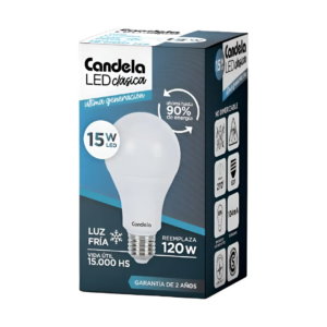 CANDELA LAMPARA LED FRIA 15W PACK X5